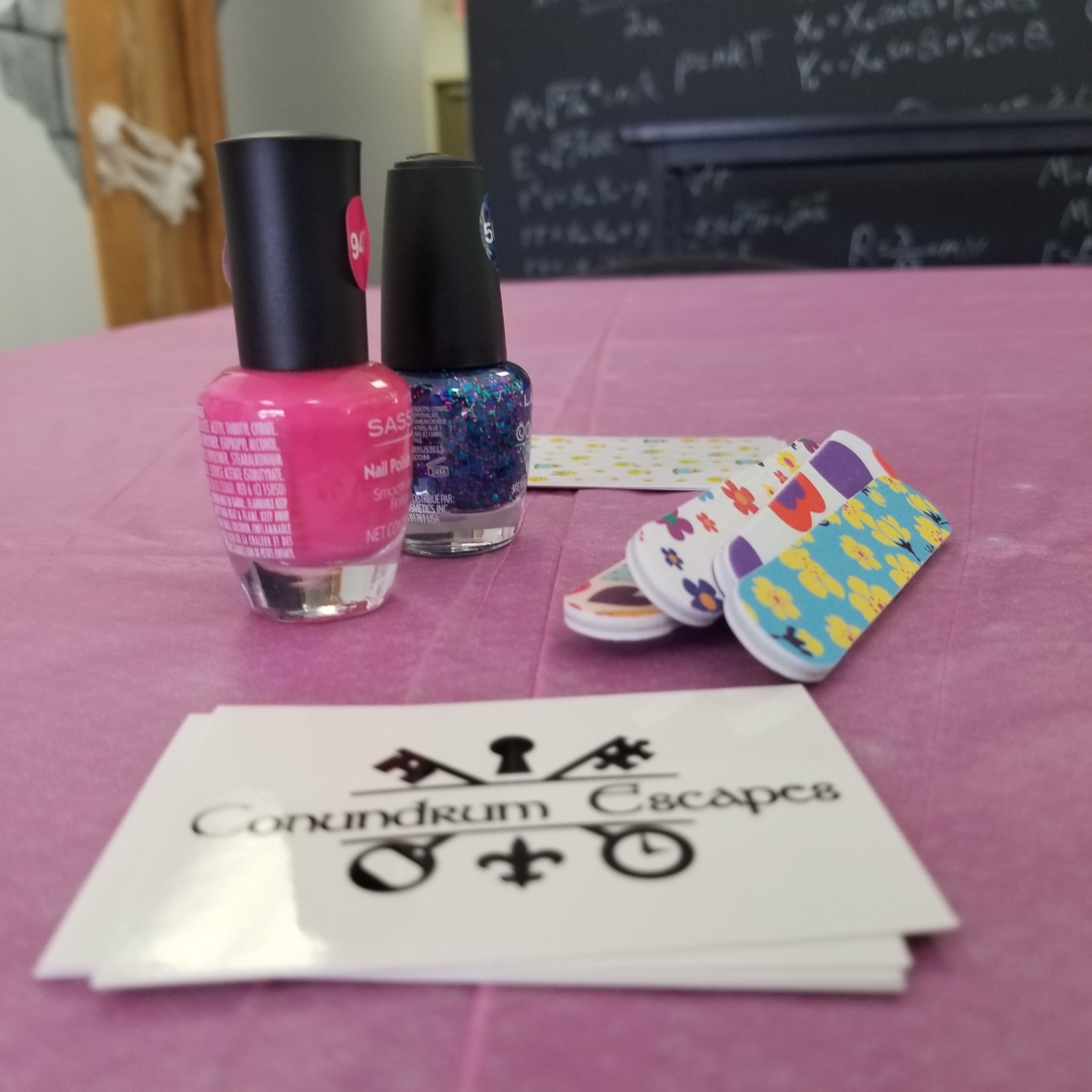 stickers and nail polish