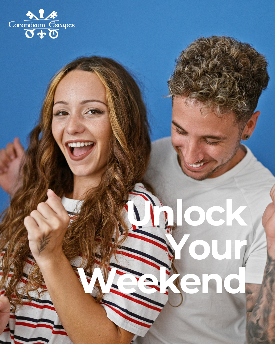 man and woman smiling