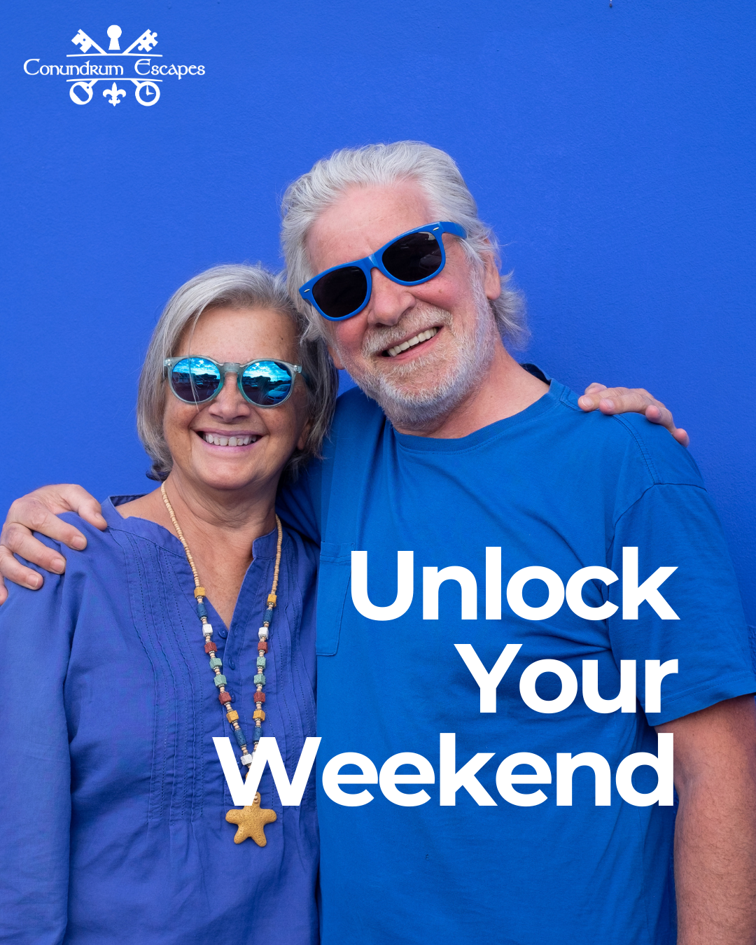 man and woman smiling